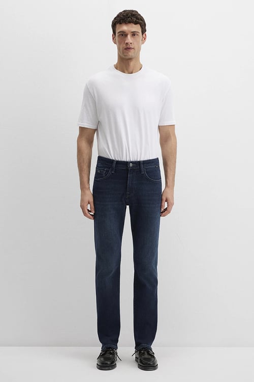 Hunter Pamuklu Regular Straight Fit Normal Bel Düz Paça Jeans Erkek Kot Pantolon 0020290825 LACİVERT
