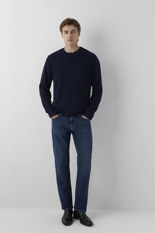 Hunter Pamuklu Regular Straight Fit Normal Bel Jeans Erkek Kot Pantolon 00202A3997 KOYU MAVİ