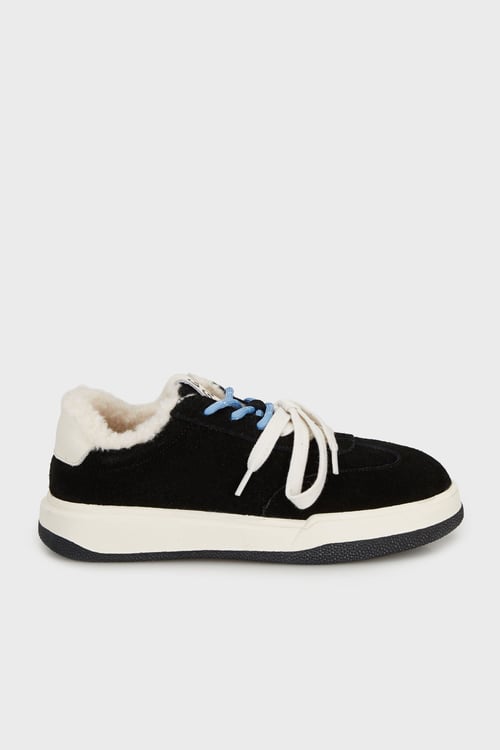 İçi Peluş Süet Sneaker Kadın Ayakkabı 38925K3722 SİYAH