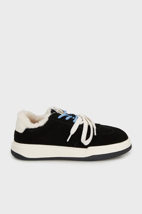 İçi Peluş Süet Sneaker Kadın Ayakkabı 38925K3722 SİYAH