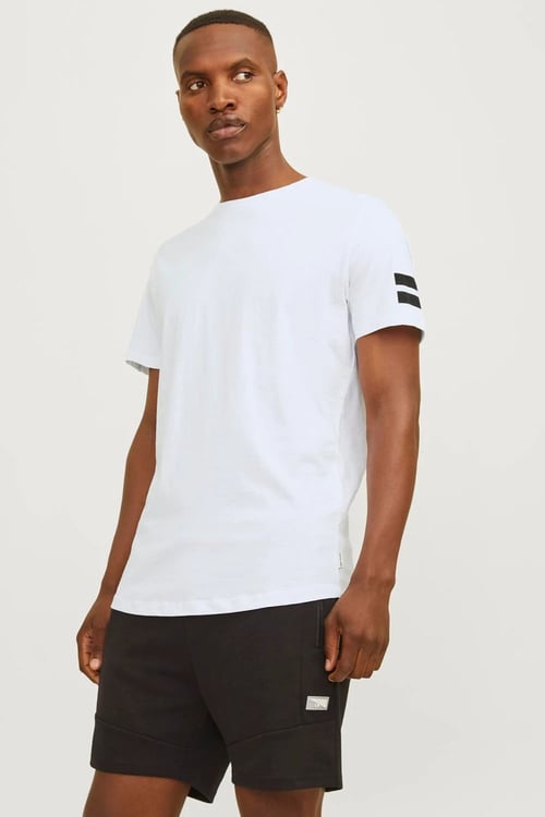Jack & Jones Core Jcoboro % 100 Pamuk Regular Fit Bisiklet Yaka Erkek T Shirt 12116021 BEYAZ