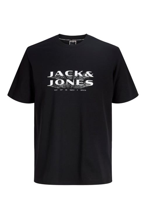 Jack & Jones Core Jcofusion Logo Baskılı Pamuk Karışımlı Erkek T Shirt 12289880 SİYAH