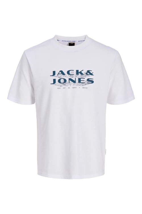 Jack & Jones Core Jcofusion Logo Baskılı Pamuk Karışımlı Erkek T Shirt 12289880 BEYAZ