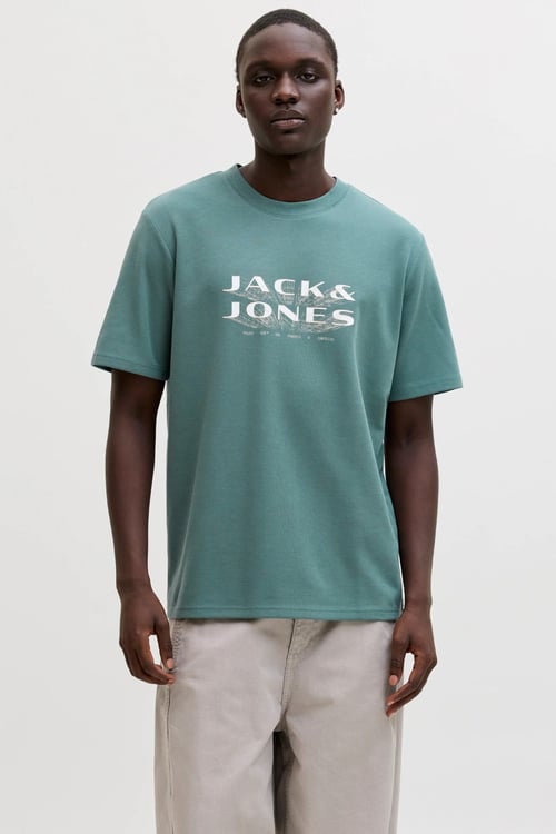 Jack & Jones Core Jcofusion Logo Baskılı Pamuk Karışımlı Erkek T Shirt 12289880 PETROL
