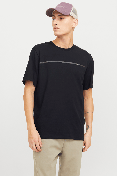 Jack & Jones Core Jcofusion Pamuklu Regular Fit Bisiklet Yaka Erkek T Shirt 12273120 SİYAH