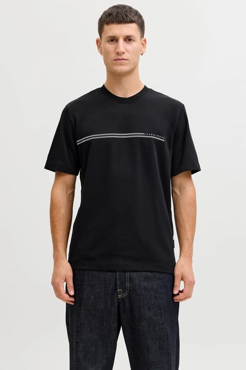 Jack & Jones Core Jcofusion Pamuklu Regular Fit Logolu Erkek T Shirt 12289936 SİYAH