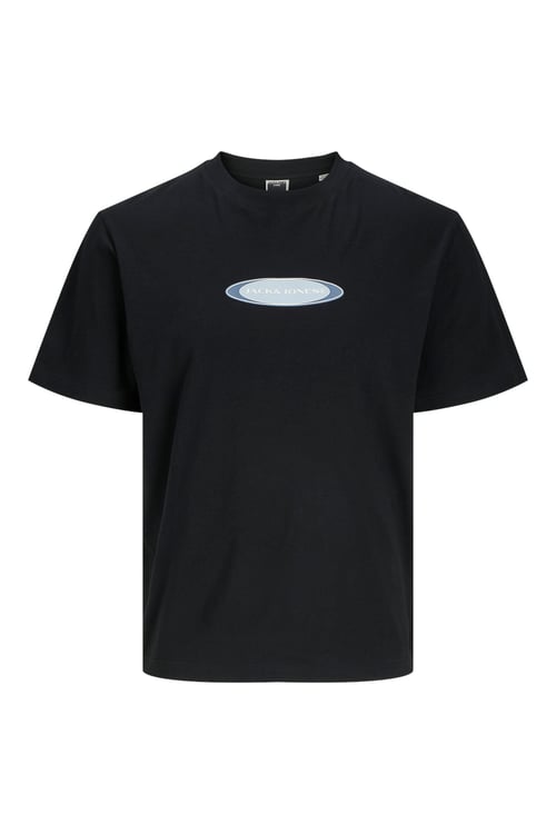 Jack & Jones Core Jcopacer % 100 Pamuk Relaxed Fit Logo Baskılı Erkek T Shirt 12273880 SİYAH