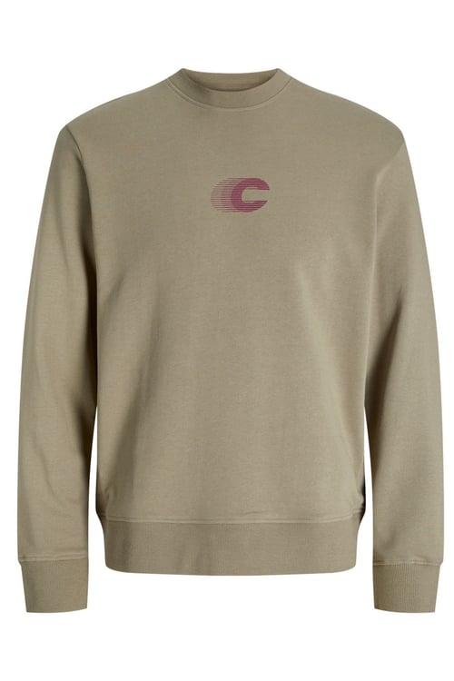 Jack & Jones Core Jcovibrant Pamuklu Regular Fit Sırt Baskılı Erkek Sweat 12277749 YAĞ YEŞİLİ