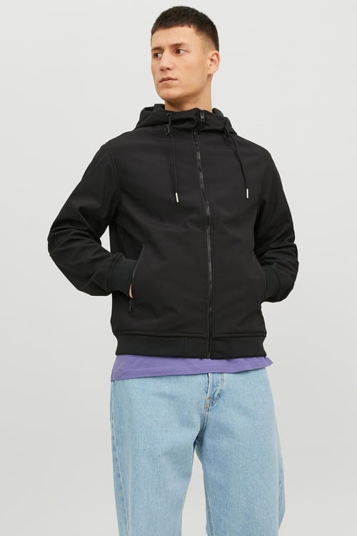 Jack & Jones Essentials Jjebasıic Suya Dayanıklı Kapüşonlu Regular Fit Erkek Ceket 12236300 SİYAH