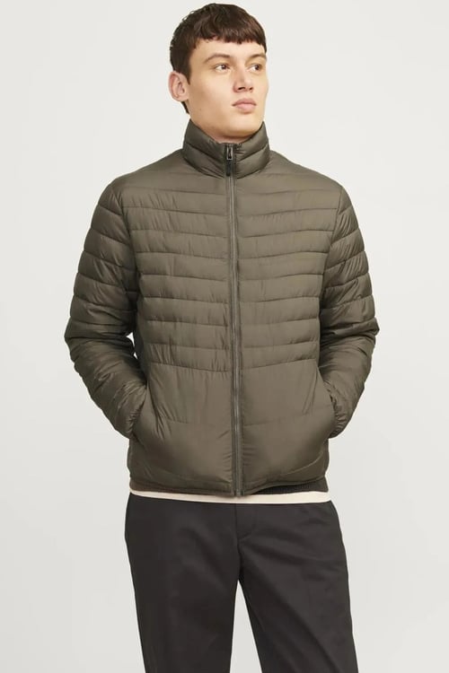 Jack & Jones Essentials Jjestate Kapitoneli Regular Fit Dik Yaka Erkek Mont 12256985 HAKİ