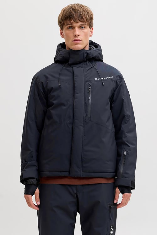 Jack & Jones Jjalpes Regular Fit Kapüşonlu Yaka Su Geçirmez Erkek Mont 12284649 KOYU LACIVERT