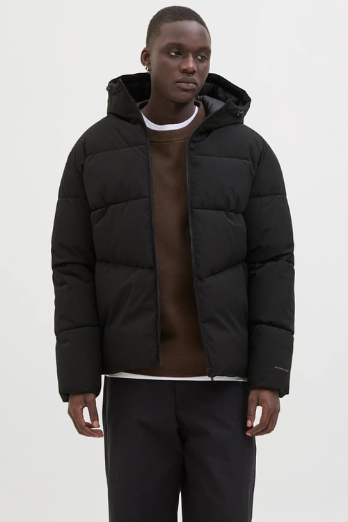 Jack & Jones Jjglobal Regular Fit Kapüşonlu Erkek Mont 12283517 SİYAH
