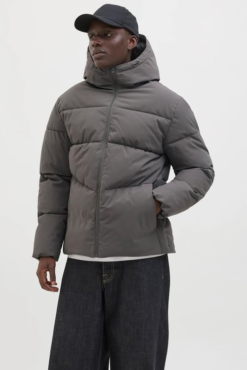 Jack & Jones Jjglobal Regular Fit Kapüşonlu Erkek Mont 12283517 GRİ