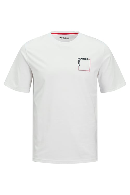 Jack & Jones Jjverner % 100 Pamuk Regular Fit Bisiklet Yaka Logolu Erkek T Shirt 12269314 BEYAZ