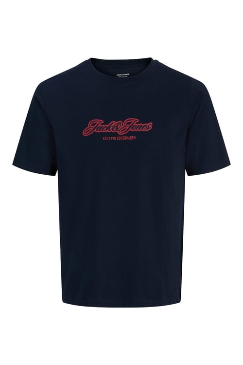 Jack & Jones Originals Baskılı % 100 Pamuk Regular Fit Bisiklet Yaka Erkek T Shirt 12297893 LACİVERT