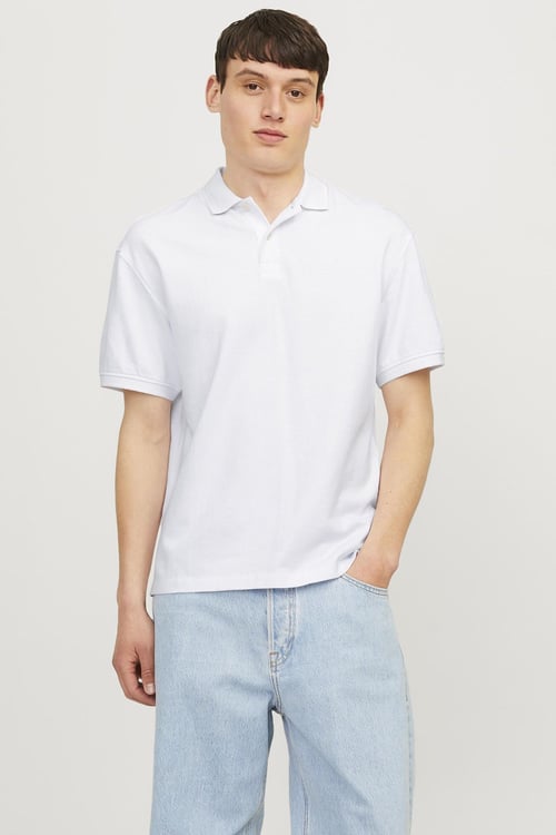 Jack & Jones Originals Jorfrederiksberg % 100 Pamuk Regular Fit Düğmeli Erkek Polo Yaka T Shirt 12263111 BEYAZ
