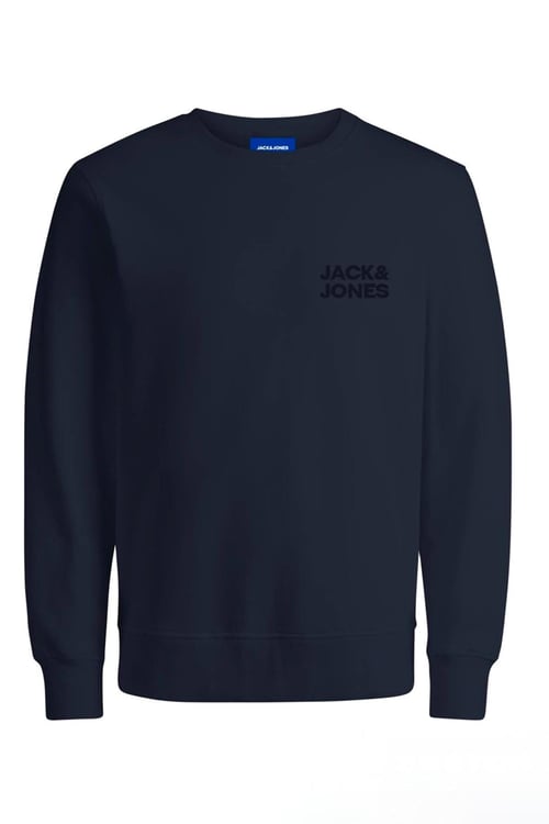 Jack & Jones Originals Jorlogo Pamuklu Relaxed Fit Logolu Bisiklet Yaka Erkek Sweat 12290659 LACİVERT