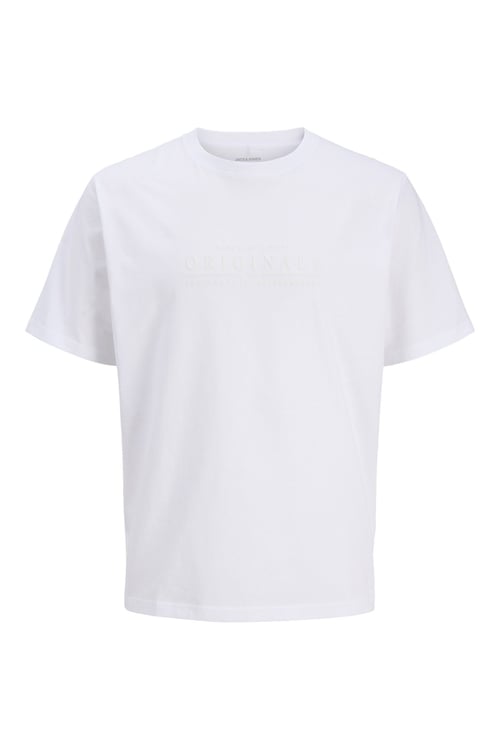 Jack & Jones Originals Logolu Pamuklu Regular Fit Bisiklet Yaka Erkek T Shirt 12290315 BEYAZ