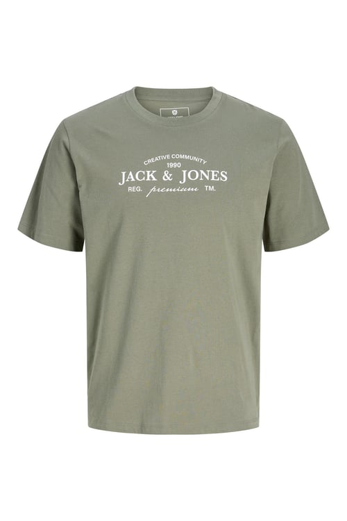 Jack & Jones Plus Jprblakevin Pamuklu Standart Fit Logolu Erkek T Shirt 12298340 HAKİ