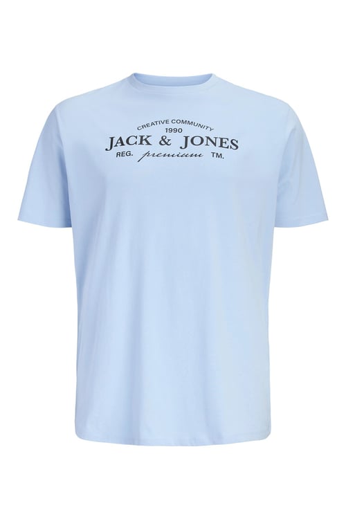 Jack & Jones Plus Jprblakevin Pamuklu Standart Fit Logolu Erkek T Shirt 12298340 MAVİ