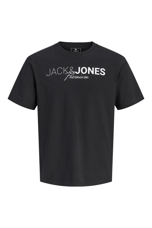 Jack & Jones Plus Jprblaneo % 100 Pamuk Normal Kesim Baskılı Bisiklet Yaka Erkek T Shirt 12298342 SİYAH