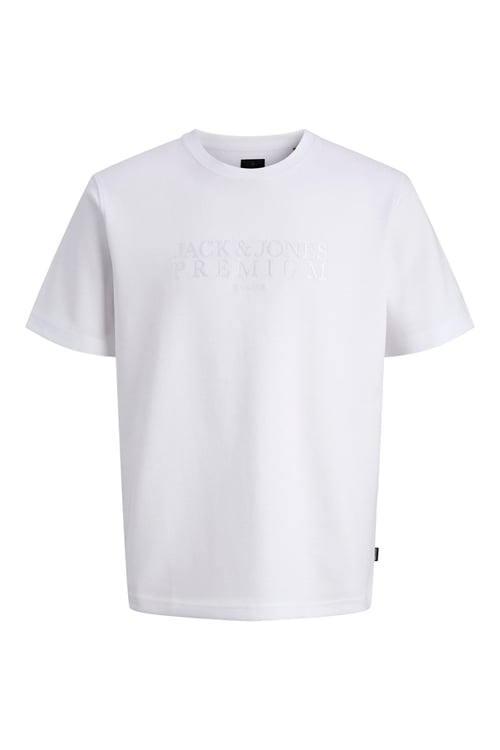 Jack & Jones Premium Jprblaethan Pamuklu Regular Fit Logolu Erkek T Shirt 12292403 BEYAZ