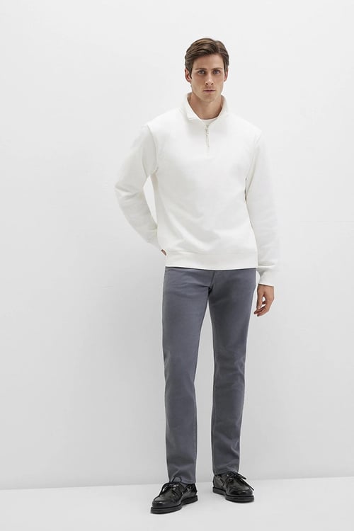 Jake Pamuklu Skinny Fit Dar Paça Normal Bel Jeans Erkek Kot Pantolon 0042290683 GRİ