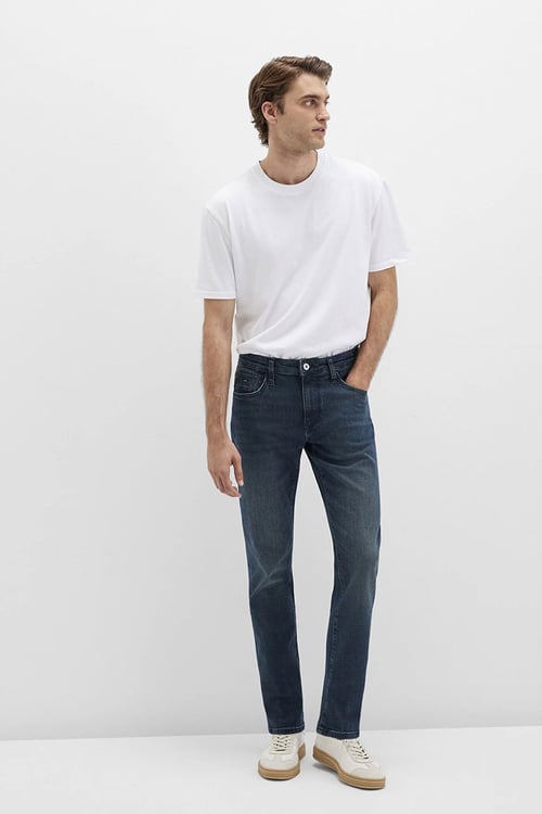Jake Pamuklu Skinny Fit Normal Bel Dar Paça Jeans Erkek Kot Pantolon 0042290832 KOYU MAVİ