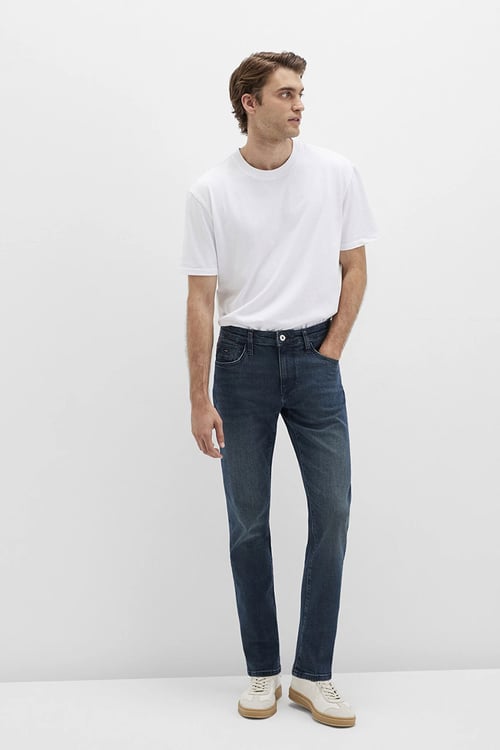 Jake Pamuklu Skinny Fit Normal Bel Dar Paça Jeans Erkek Kot Pantolon 0042290832 KOYU MAVİ