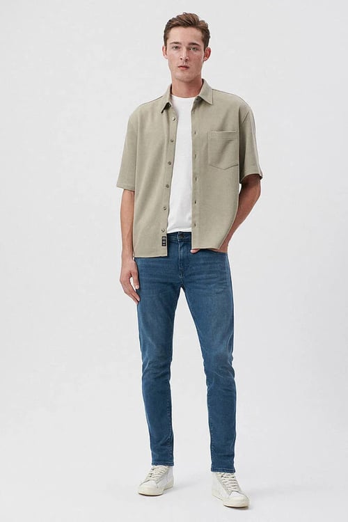 James Pamuklu Normal Bel Skinny Dar Paça Jeans Erkek Kot Pantolon 0042485186 KOYU MAVİ