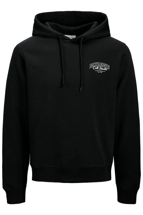 Jjmakoto Pamuk Karışımlı Regular Fit Baskılı Kapüşon Yaka Erkek Sweat 12278606 SİYAH