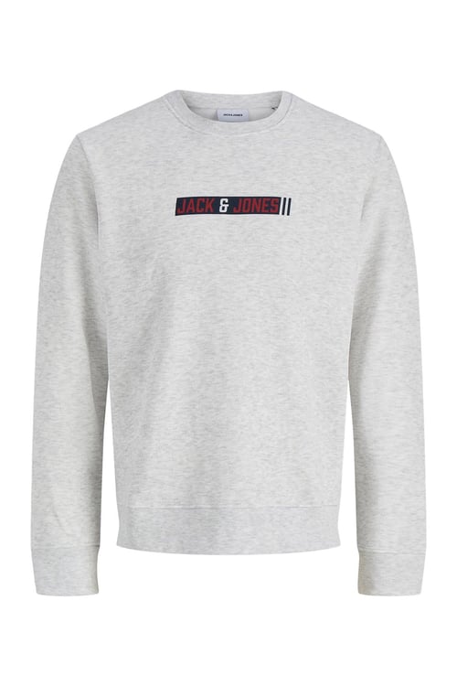 Jjmunk Logolu Pamuklu Bisiklet Yaka Erkek Sweat 12298431 AÇIK GRİ