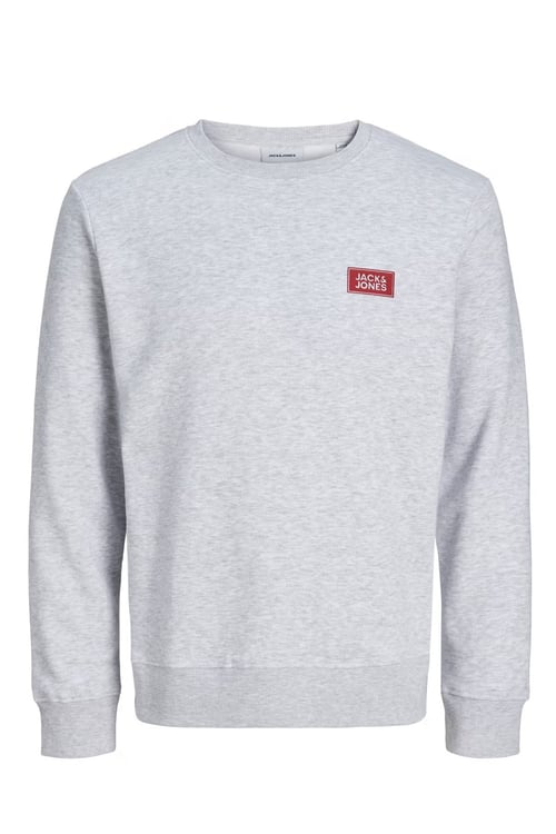Jjrush Pamuklu Bisiklet Yaka Erkek Sweat 12298426 AÇIK GRİ
