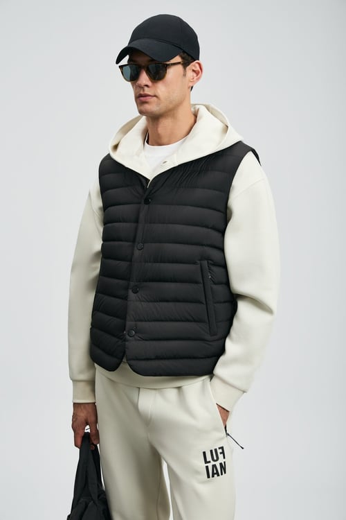 Kapitoneli Regular Fit Dik Yaka Erkek Yelek 112130027 SİYAH