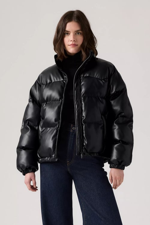 Kapitoneli Regular Fit Dik Yaka Kadın Mont 003FV-0002 SİYAH
