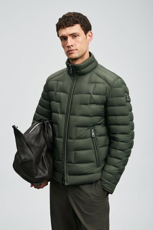 Kapitoneli Relaxed Fit Dik Yaka Erkek Mont 112120245 YEŞİL