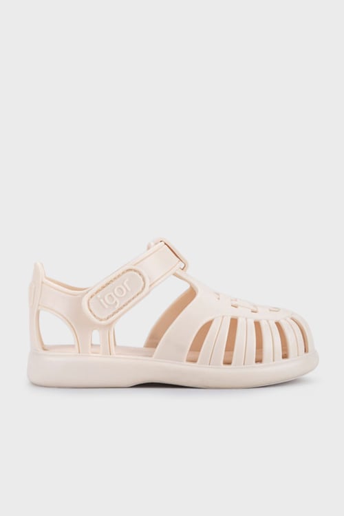 Kaymayı Önleyen Flex Foam Cırtlı Unisex Çocuk Sandalet S10271 BEJ