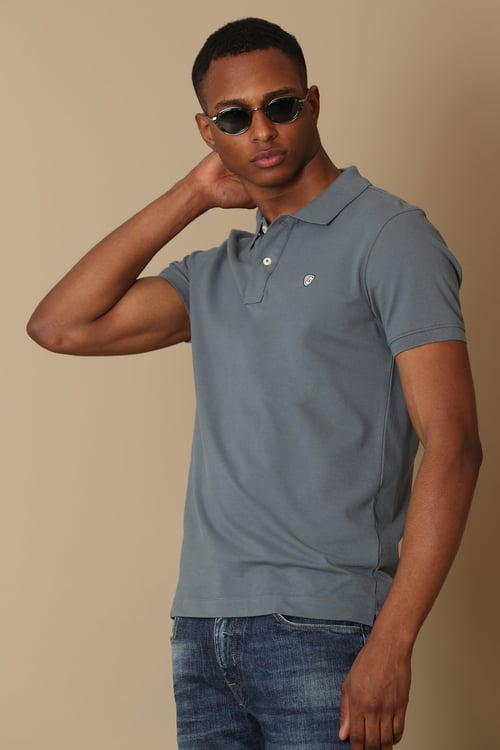 Laon Spor % 100 Pamuklu Örme Düğmeli Erkek Polo T Shirt 111040091 DUMAN YEŞİL