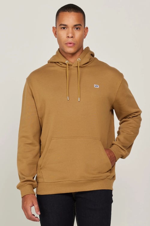 Lee % 100 Pamuk Kapüşonlu Kanguru Cepli Regular Fit İçi Polarlı Erkek Sweat L80YRY84 CAMEL