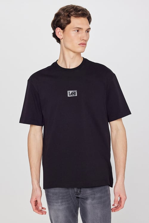 Lee % 100 Pamuk Loose Fit Logolu Bisiklet Yaka Erkek T Shirt L2520302 001 SİYAH