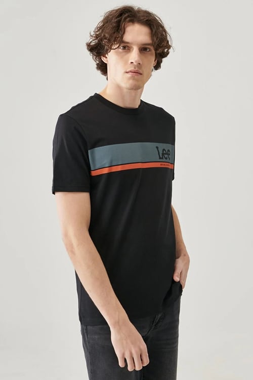 Lee % 100 Pamuk Regular Fit Bisiklet Yaka Erkek T Shirt L211918 001 SİYAH