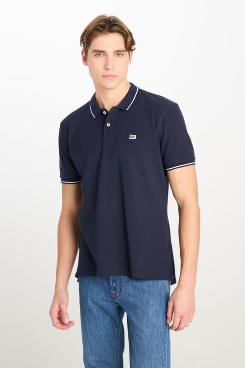 Lee % 100 Pamuk Regular Fit Düğmeli Erkek Polo Yaka T Shirt ML61ARL35335 LACİVERT