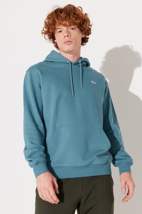 Lee % 100 Pamuk Regular Fit İçi Polarlı Erkek Sweat L80YRYA64 TURKUAZ