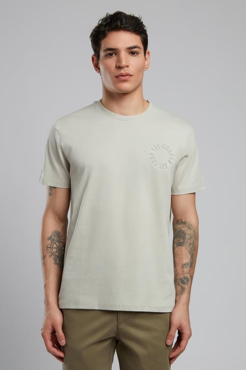 Lee Cooper % 100 Pamuk Regular Fit Bisiklet Yaka Logolu Erkek T Shirt 252 LCM 242031 1206 TAŞ