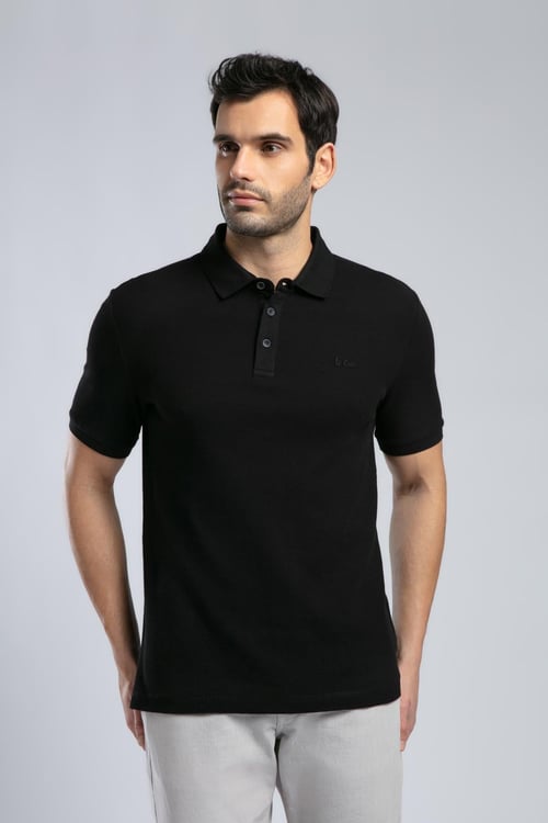 Lee Cooper % 100 Pamuk Regular Fit Düğmeli Erkek Polo Yaka T Shirt 252 LCM 242013 8101 SİYAH