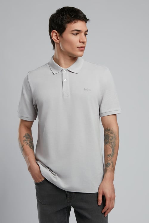 Lee Cooper % 100 Pamuk Regular Fit Düğmeli Erkek Polo Yaka T Shirt 252 LCM 242012 1206 TAŞ