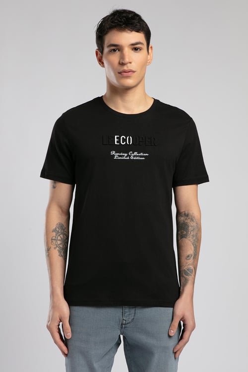 Lee Cooper Pamuklu Regular Fit Bisiklet Yaka Logolu Erkek T Shirt 252 LCM 242032 8101 SİYAH