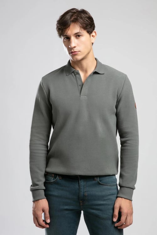 Lee Cooper Pamuklu Regular Fit Erkek Polo Yaka Sweat 261 LCM 241067 9220 Olive