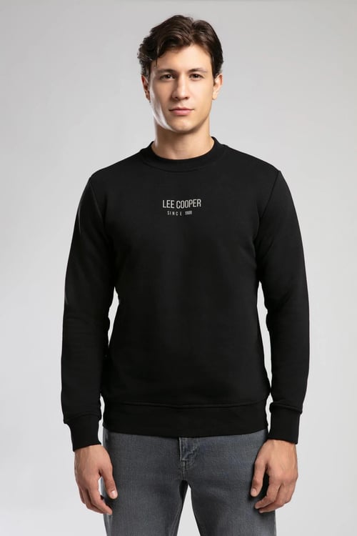 Lee Cooper Pamuklu Regular Fit Logolu Bisiklet Yaka Erkek Sweat 261 LCM 241040 8101 SİYAH