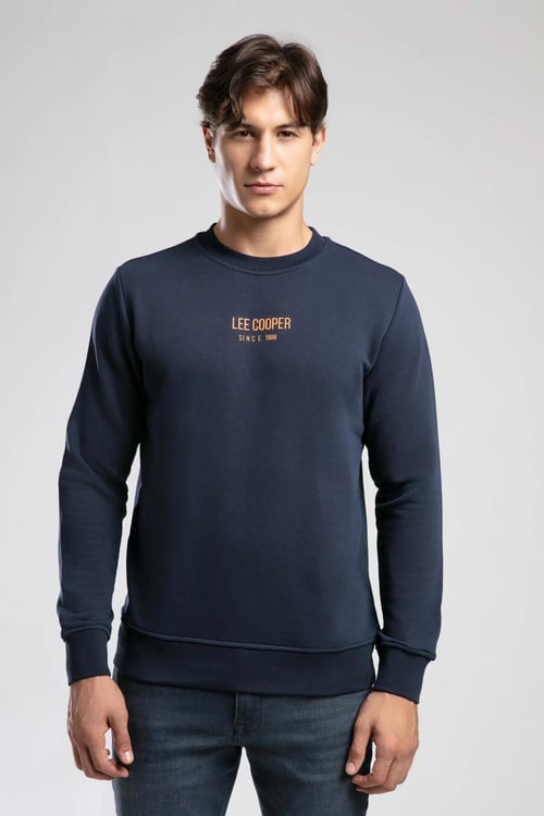 Lee Cooper Pamuklu Regular Fit Logolu Bisiklet Yaka Erkek Sweat 261 LCM 241040 2501 LACİVERT